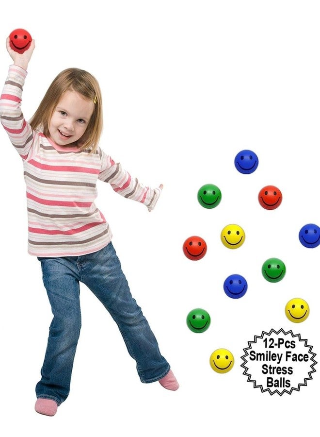 R.S Green Smile Funny Face Stress Balls, Mini Foam Balls, Happy Smile Stress Balls for School Carnival Reward, Party Bag Gift Fillers (Pack of 12 PCS) - Image 3